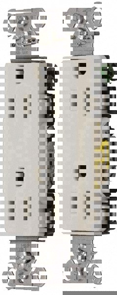 Straight Blade Duplex Receptacle: NEMA 5-15R, 15 Amps, Self-Grounding
